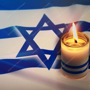 דגל ישראל עם נר - 15230