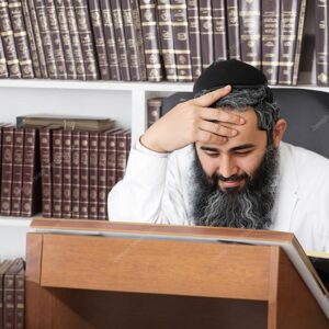 אילוסטרציה דמות אברך מבוגר בלימוד - 24683