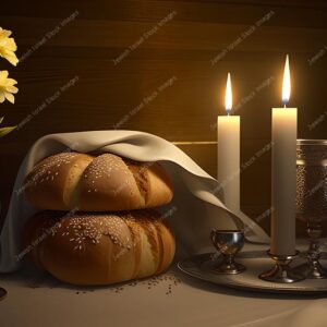 חלות, יין וכוס קידוש לשבת וחג - 00502