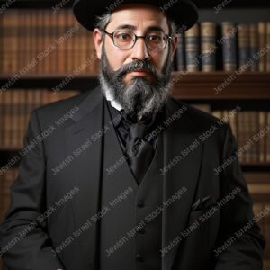 אילוסטרציה דמות אברך מבוגר בלימוד - 02154