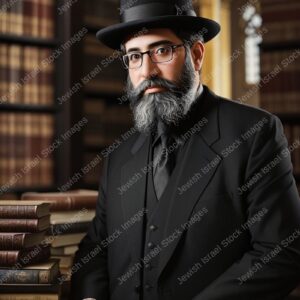 אילוסטרציה דמות אברך מבוגר בלימוד - 02157