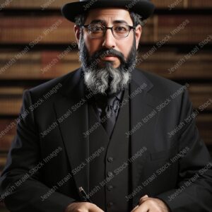 אילוסטרציה דמות אברך מבוגר בלימוד - 02158