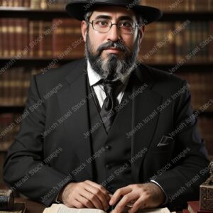 אילוסטרציה דמות אברך מבוגר בלימוד - 02159