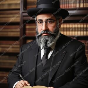 אילוסטרציה דמות אברך מבוגר בלימוד - 02160