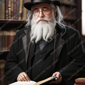 אילוסטרציה דמות זקן בלימוד - 02162