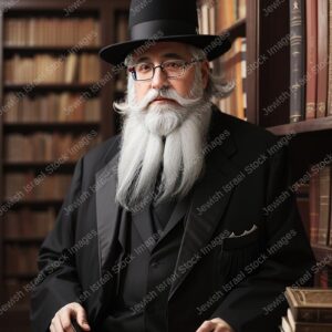 אילוסטרציה דמות זקן בלימוד - 02165