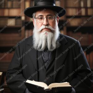 אילוסטרציה דמות זקן בלימוד - 02166