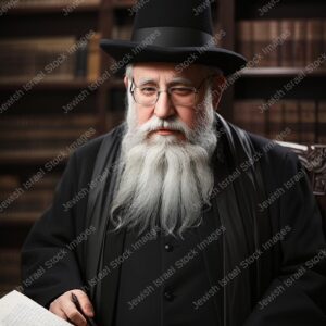 אילוסטרציה דמות זקן בלימוד - 02168