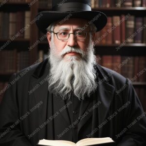 אילוסטרציה דמות זקן בלימוד - 02169