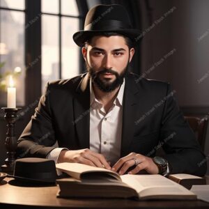 אילוסטרציה דמות אברך בלימוד - 02170