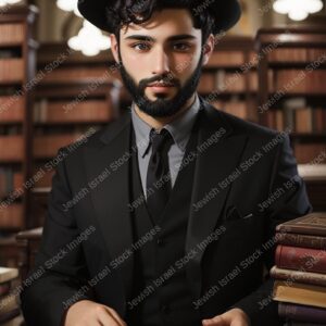 אילוסטרציה דמות אברך בלימוד - 02171