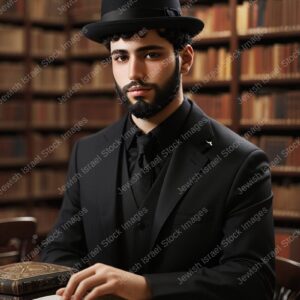 אילוסטרציה דמות אברך בלימוד - 02176