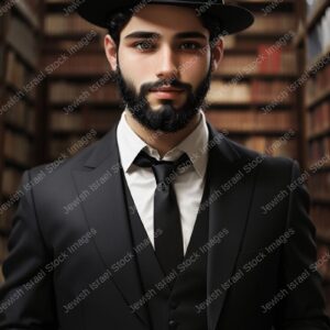 אילוסטרציה דמות אברך בלימוד - 02178