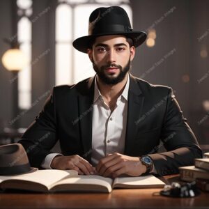 אילוסטרציה דמות אברך בלימוד - 02180