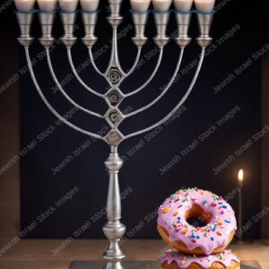 תמונת חנוכיה וסופגניות - 12914
