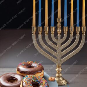 תמונת חנוכיה וסופגניות - 12920