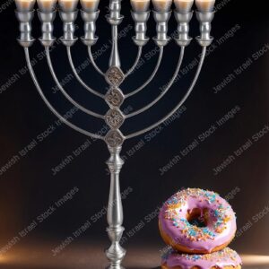 תמונת חנוכיה וסופגניות - 12924