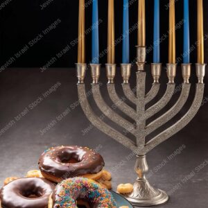 תמונת חנוכיה וסופגניות - 12925