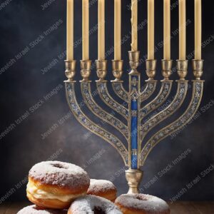 תמונת חנוכיה וסופגניות - 12941
