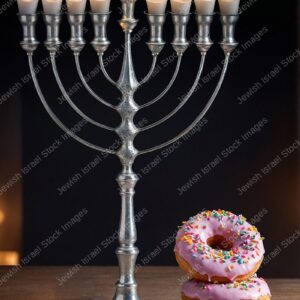 תמונת חנוכיה וסופגניות - 12956