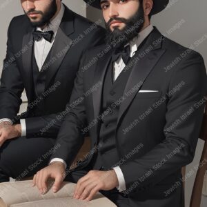 אילוסטרציה דמות זוג אברכים בלימוד - 20719