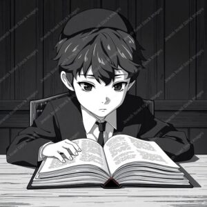 ילד/נער יושב ולומד - 38870