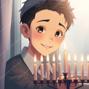 הדלקת נרות חנוכה באנימציה - 39439