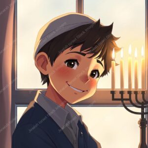 הדלקת נרות חנוכה באנימציה - 39441