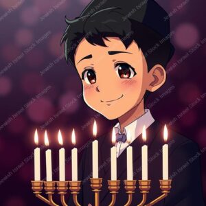 הדלקת נרות חנוכה באנימציה - 39449