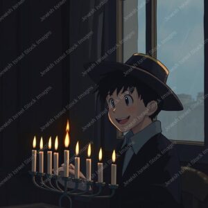 הדלקת נרות חנוכה באנימציה - 39451