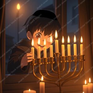 הדלקת נרות חנוכה באנימציה - 39453