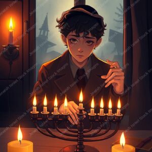 הדלקת נרות חנוכה באנימציה - 39454