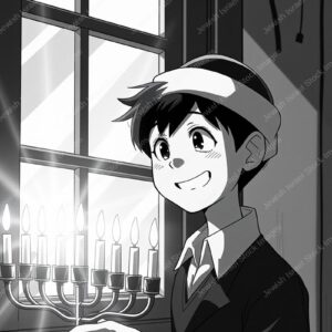 הדלקת נרות חנוכה באנימציה - 39456