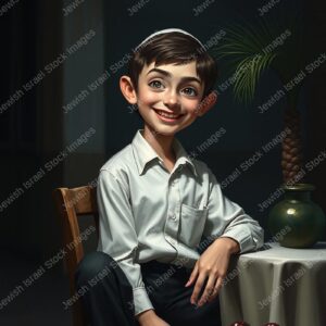 ילד אוחז או ליד תמרים - 42368
